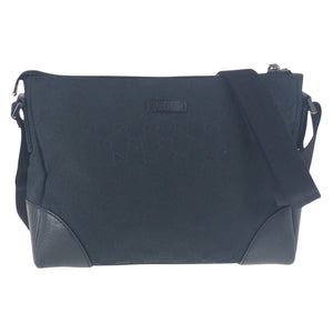 Gucci Shoulder Bag 114273 GG canvas Black SilverMetal