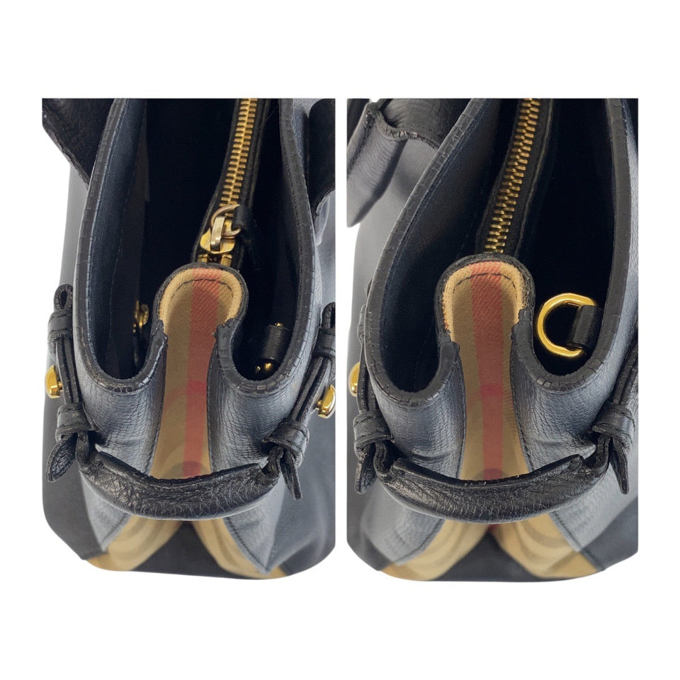 Burberry Tote Bag ITCF&10SCA leather Black Multicolor Gold Metal
