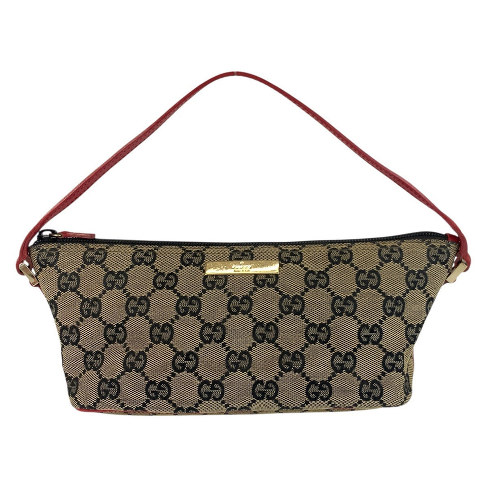 Gucci Handbag 039 1103 GG canvas Beige Red Gold Metal