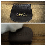 Gucci Backpack 003 2852 leather Dark Brown Brown Gold Metal Bamboo