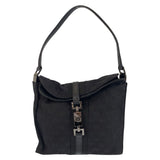 Gucci Shoulder Bag 001 3734 GG canvas Black black Jackie
