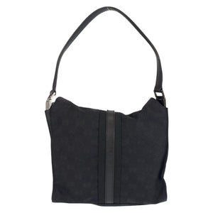 Gucci Shoulder Bag 001 3734 GG canvas Black black Jackie