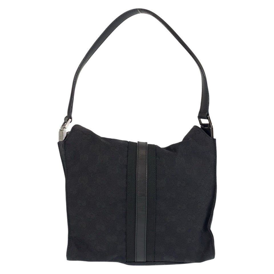 Gucci Shoulder Bag 001 3734 GG canvas Black black Jackie