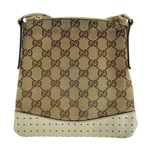 Gucci Shoulder Bag 147671 GG canvas Brown Ivory Silver Metal