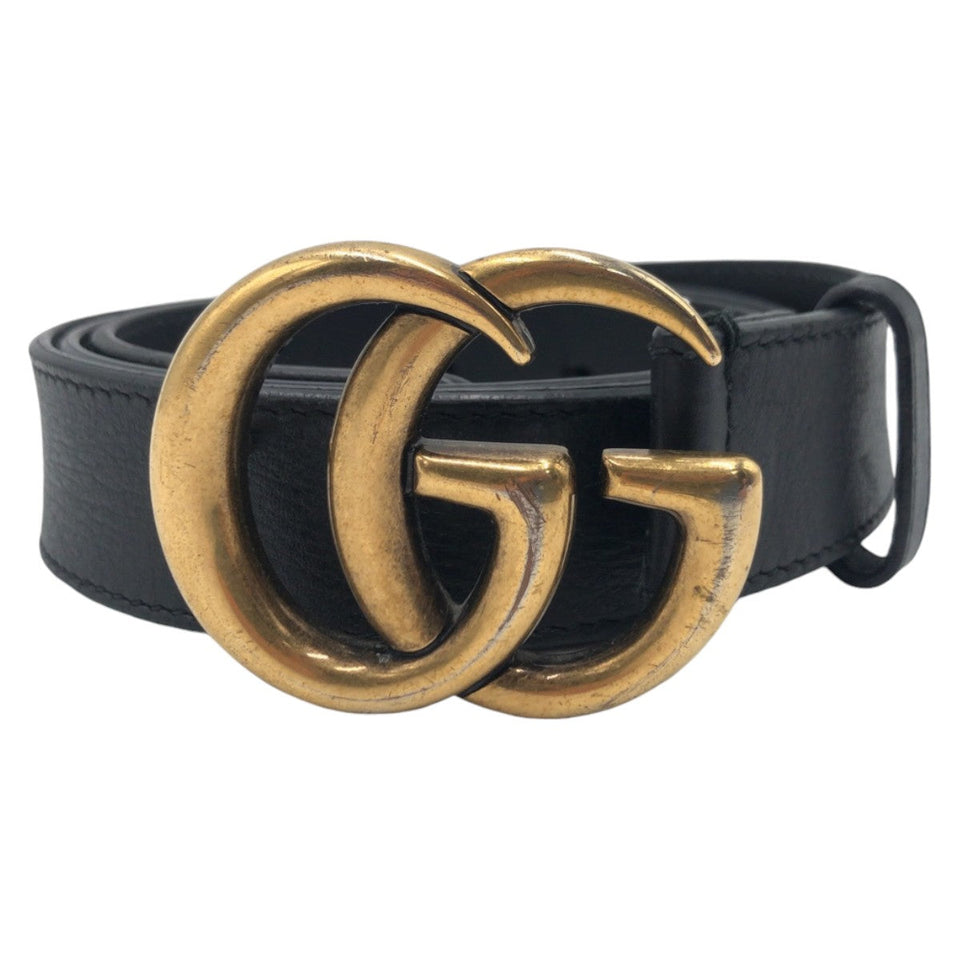 Gucci belt 414516 AP00T leather black GG Marmont