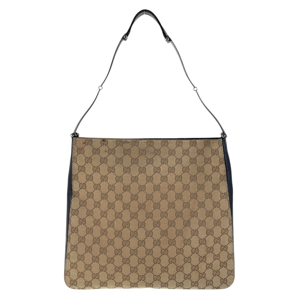 Gucci Shoulder Bag 001 3181 GG canvas Brown Silver Metal