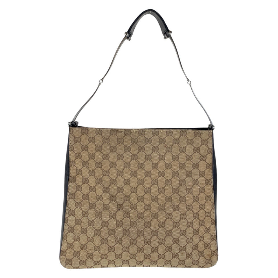 Gucci Shoulder Bag 001 3181 GG canvas Brown Silver Metal