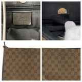 Gucci Shoulder Bag 001 3181 GG canvas Brown Silver Metal