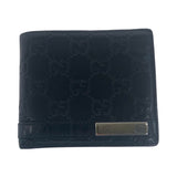 Gucci Bifold Wallet 233102 leather Black SilverMetal Guccisima