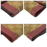 Gucci Bifold Wallet 154117 GG canvas Beige Pink Gold Metal