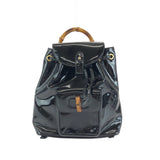Gucci Backpack 003 2850 0030 Patent leather Black GoldMetal Bamboo