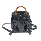 Gucci Backpack 003 2850 0030 Patent leather Black GoldMetal Bamboo