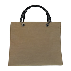 Gucci Handbag 002 1010 canvas Beige Gunmetal Bamboo