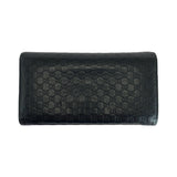 Gucci Long Wallet Purse 291099 leather Black GoldMetal Guccisima