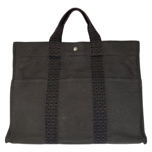 Hermes Tote Bag canvas Grey SilverMetal Her Line MM