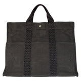 Hermes Tote Bag canvas Grey SilverMetal Her Line MM