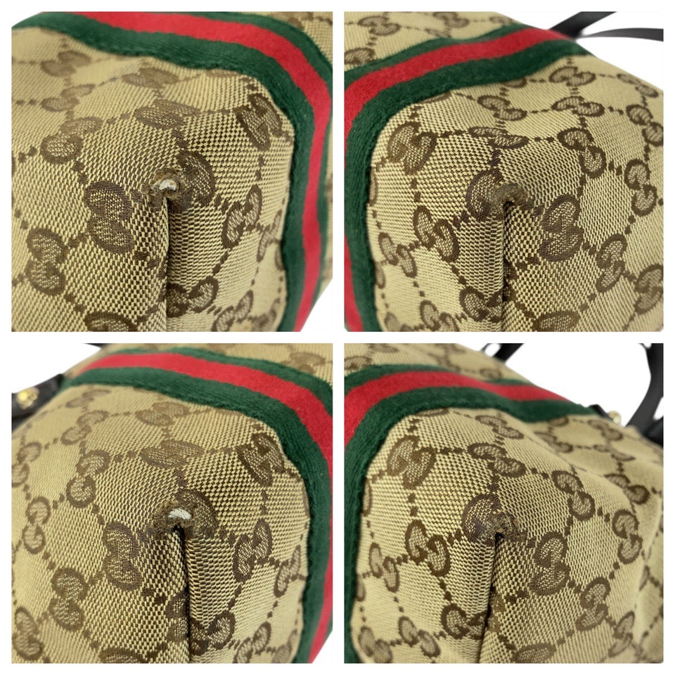 Gucci Tote Bag 1373996 GG canvas Beige Brown Gold Metal Sherry line