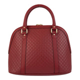Gucci Handbag 449663 leather Red Gold Metal Micro Guccisima