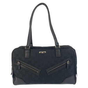 Gucci Shoulder Bag 002 1115 GG canvas Black SilverMetal