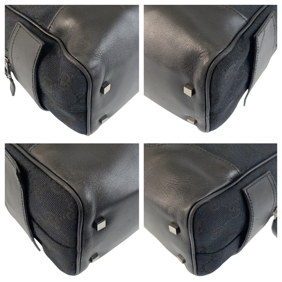 Gucci Shoulder Bag 002 1115 GG canvas Black SilverMetal