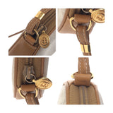 Gucci Shoulder Bag 007 89 0094 PVC Beige Brown Gold Metal Old Gucci