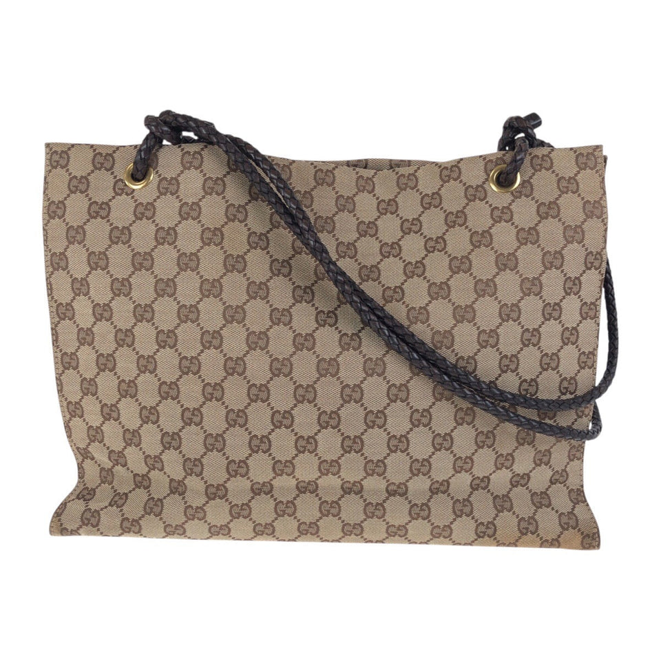 Gucci Tote Bag 109140 GG canvas Beige Brown Gold Metal