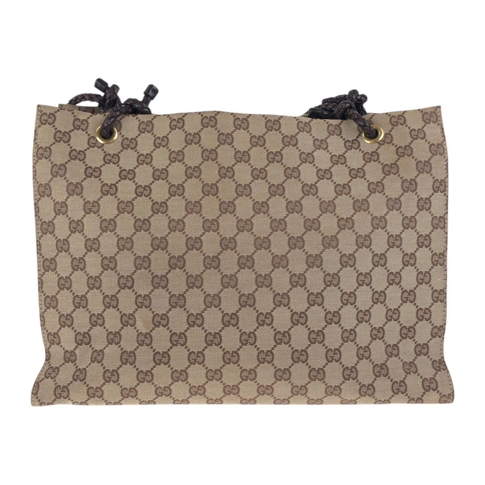 Gucci Tote Bag 109140 GG canvas Beige Brown Gold Metal