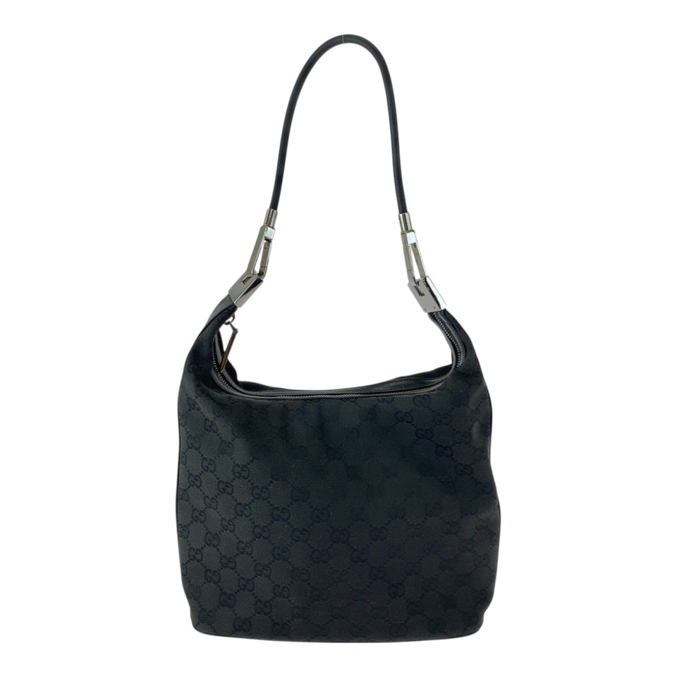 Gucci Shoulder Bag 01234 GG canvas Black SilverMetal