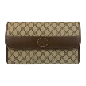 Gucci Clutch bag 004 261 0264 GG Supreme Canvas Beige Brown Gold Metal
