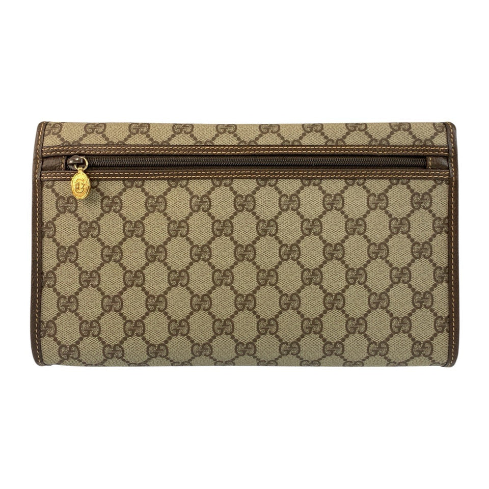 Gucci Clutch bag 004 261 0264 GG Supreme Canvas Beige Brown Gold Metal