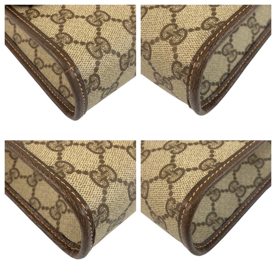 Gucci Clutch bag 004 261 0264 GG Supreme Canvas Beige Brown Gold Metal
