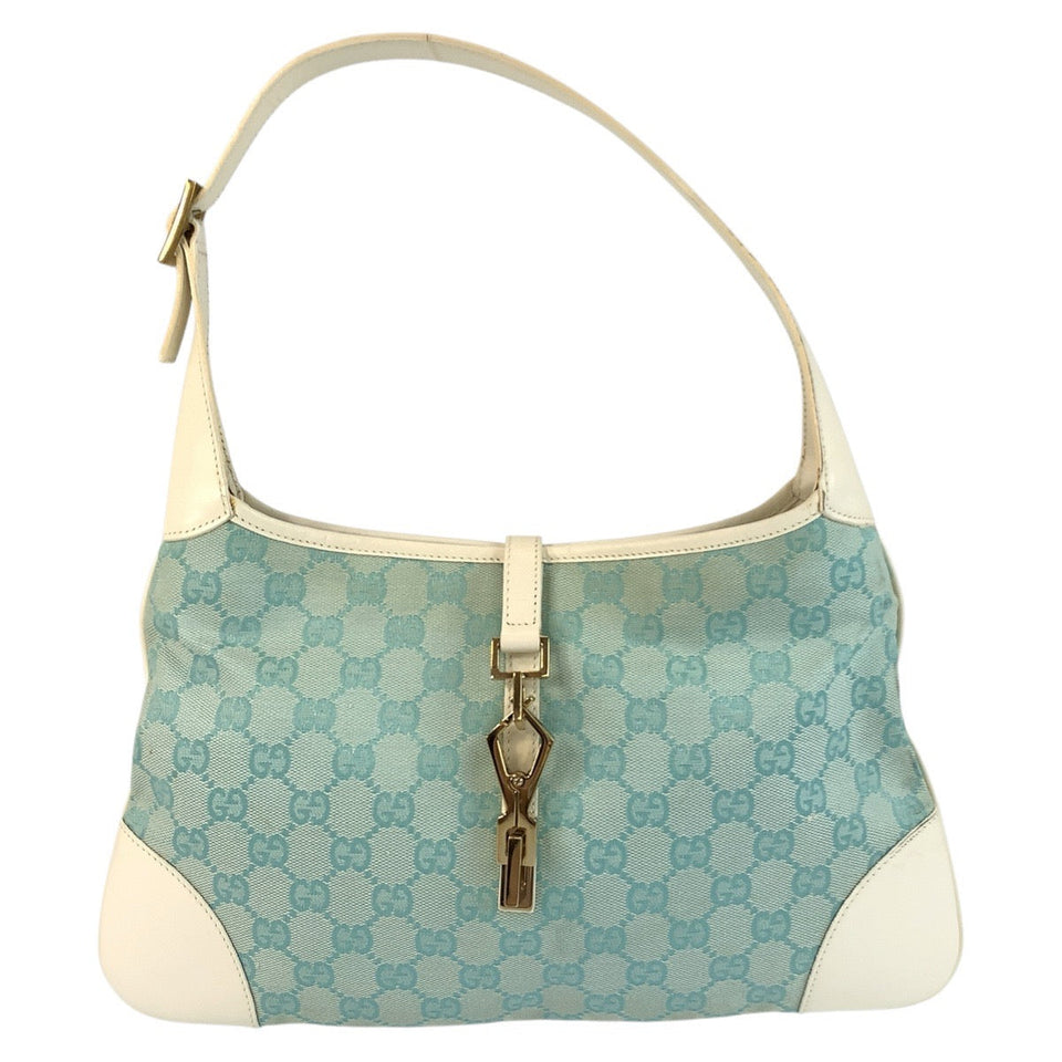 Gucci Shoulder Bag 001 4057 GG canvas Light blue Jackie