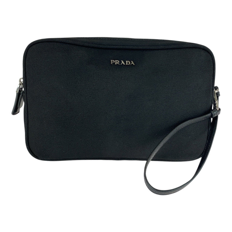 Prada Canvas/Leather Clutch Bag