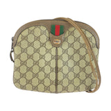 Gucci Shoulder Bag 904 02 047 GG Supreme Canvas Beige Brown Gold Metal Old Gucci Shelly Line