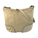 Gucci Shoulder Bag 257072 leather Beige Ivory Gold Metal Guccissima Lovely