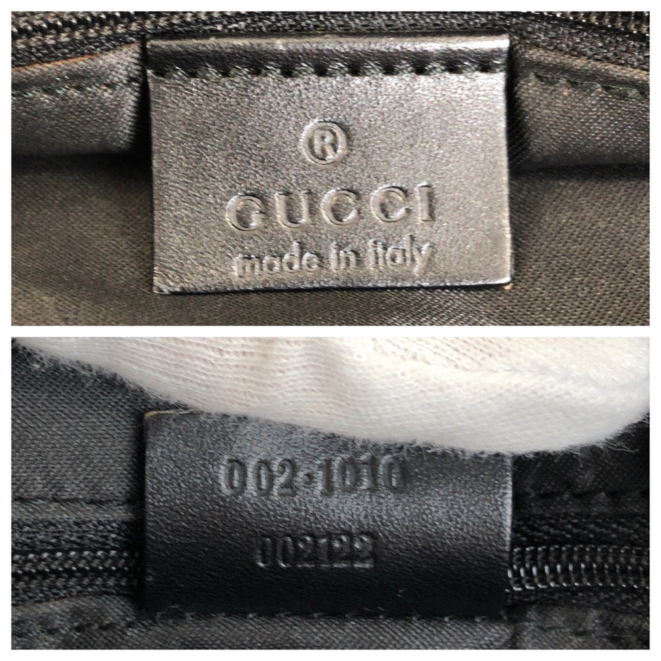 Gucci Tote Bag 002ã»1010 GG canvas Black Silver Bamboo