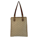 Gucci Tote Bag 89 02 092 GG Supreme Canvas Beige Brown Gold Metal Sherry Line Old Gucci