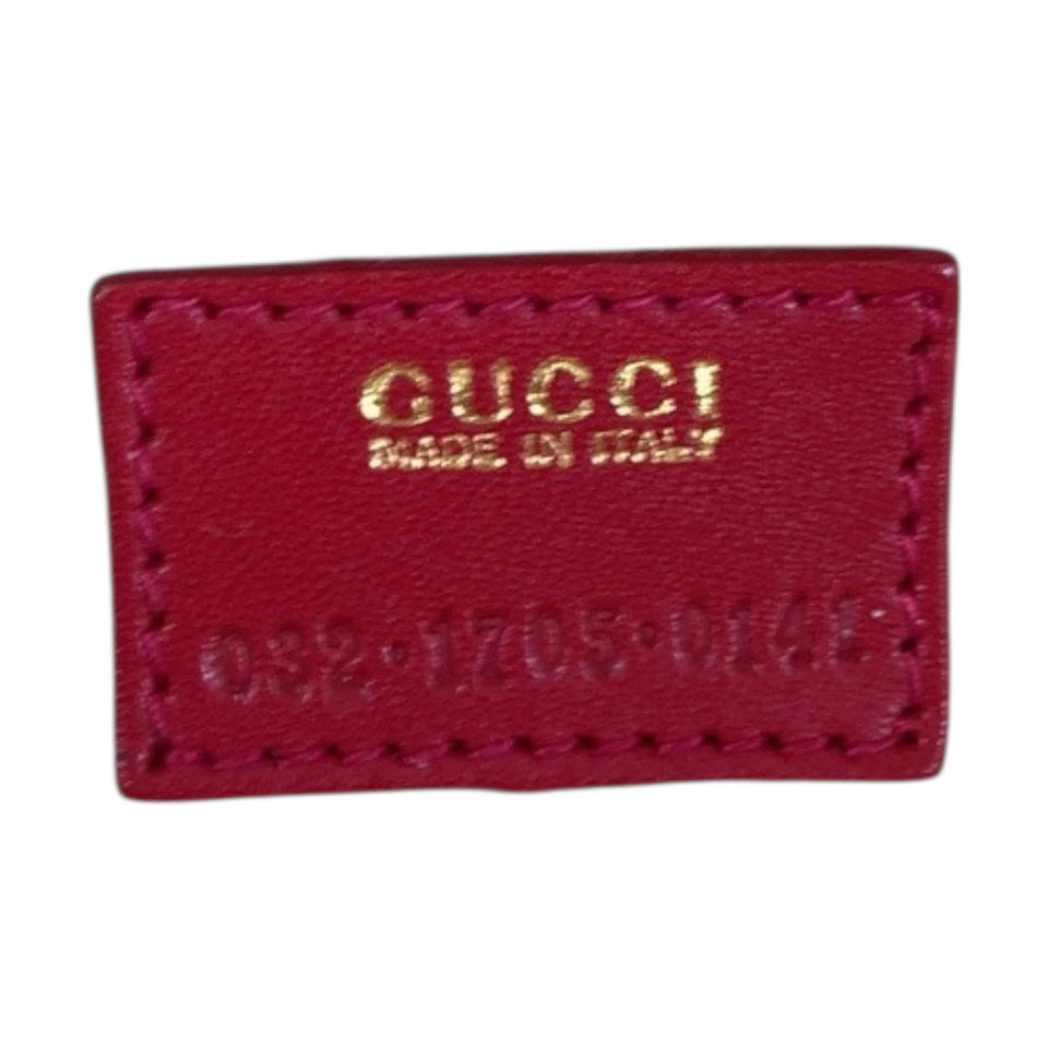 Gucci Handbag 032 1705 0141 Suede Red Gold Metal Horsebit