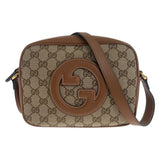 Gucci Shoulder Bag 820429 GG canvas Beige Brown Gold Metal Blondy