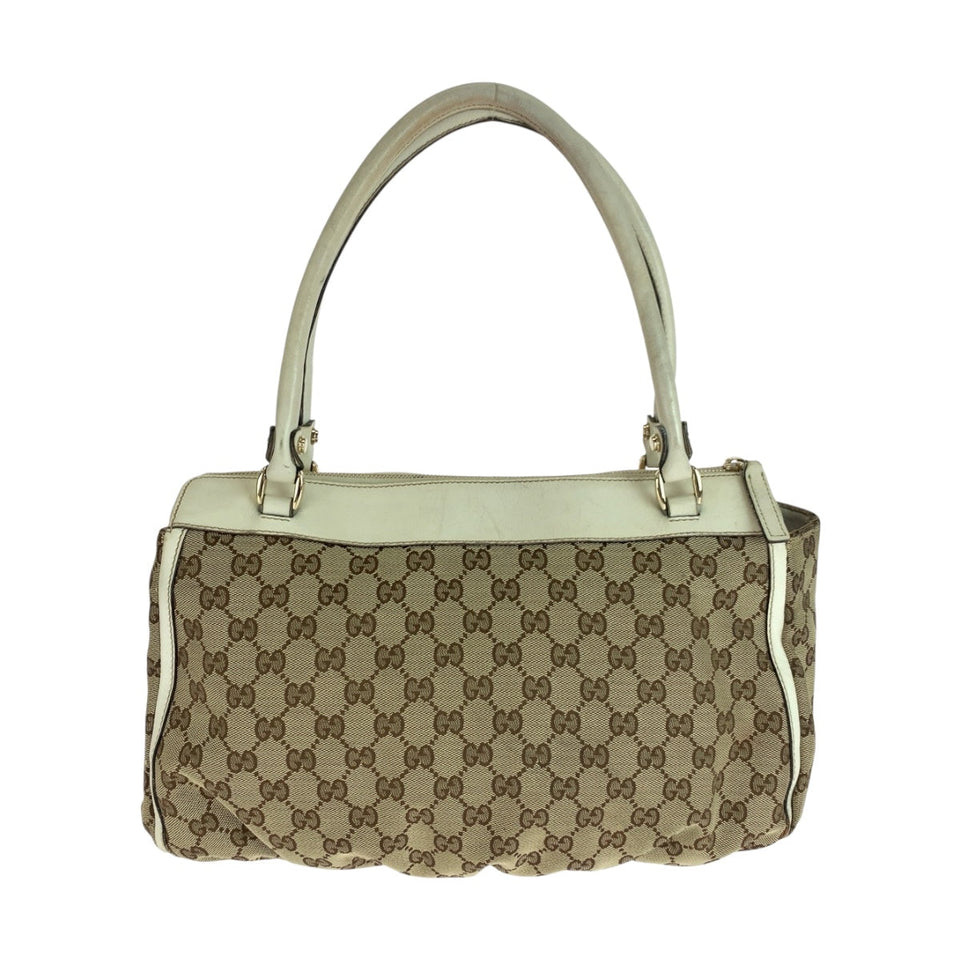 Gucci Tote Bag 189831 GG canvas Beige White Gold Abbey
