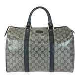 Gucci Handbag 193603 PVC Gray Black Gold Metal GG crystal