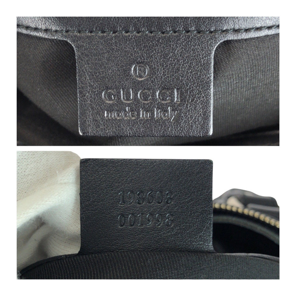 Gucci Handbag 193603 PVC Gray Black Gold Metal GG crystal
