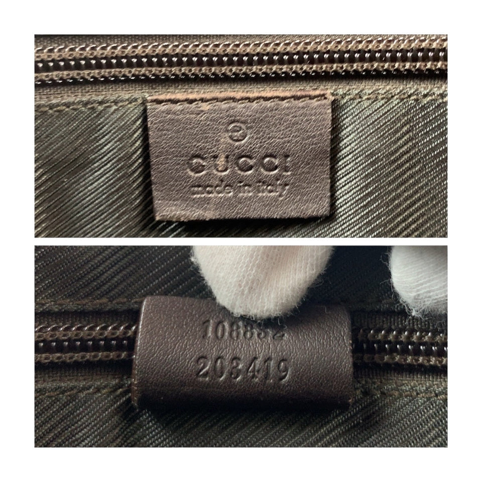 Gucci Tote Bag 108832 GG Supreme Canvas Beige Brown Silver