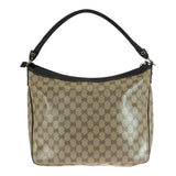 Gucci Shoulder Bag 293581 PVC Brown Beige Gold Metal GG crystal