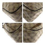 Gucci Shoulder Bag 293581 PVC Brown Beige Gold Metal GG crystal