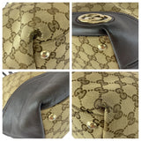 Gucci Tote Bag 169 946 GG canvas Brown Gold Metal Abbey