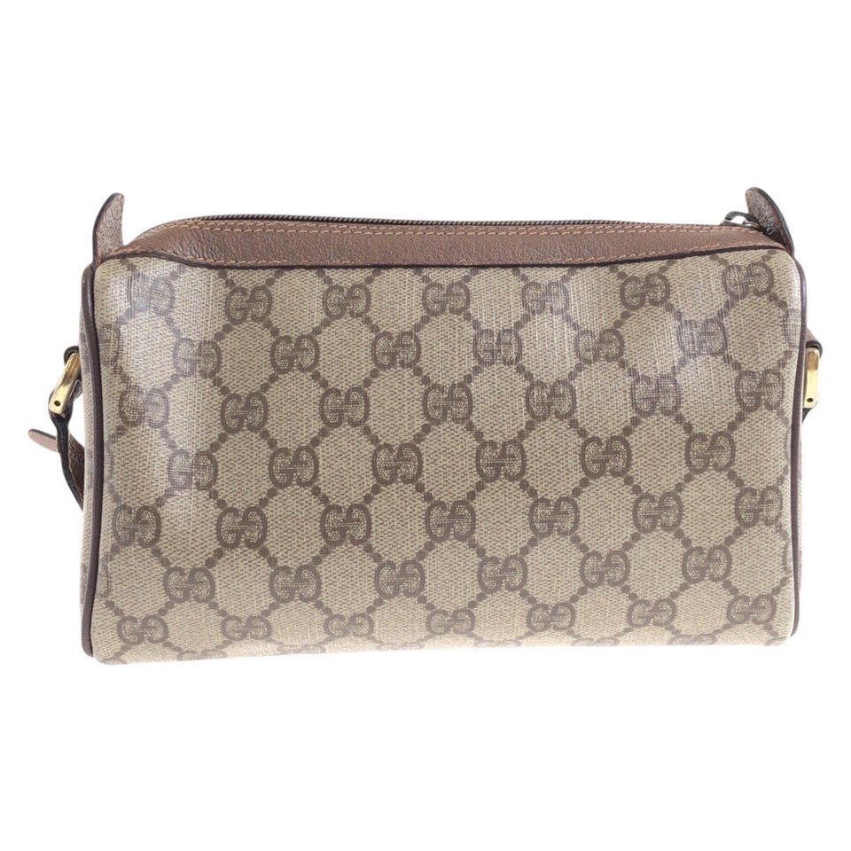 Gucci Shoulder Bag 001 904 2018 GG Supreme Canvas Beige Brown Gold Metal Old Gucci Shelly Line