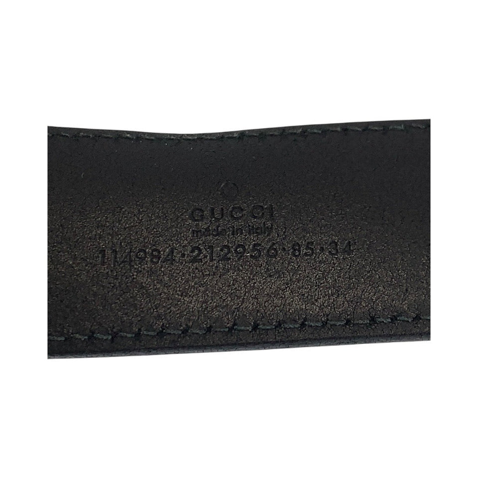 Gucci belt 114984 leather black Interlocking