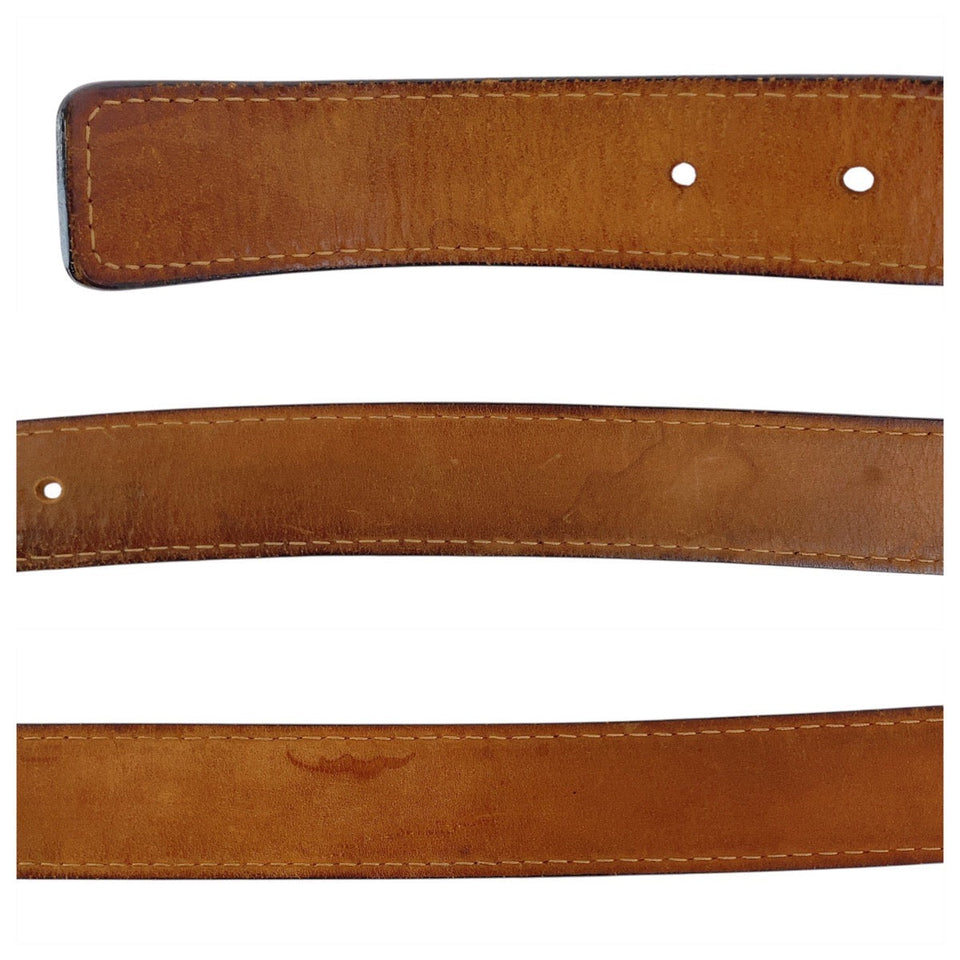 Louis Vuitton Sangle Jeans Leather Metal Belt