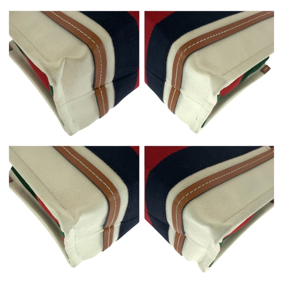 Gucci Shoulder Bag canvas White Brown Gold Interlocking